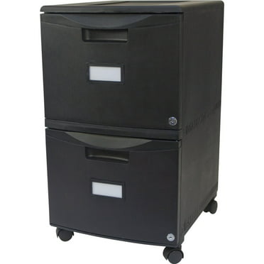 Storex 61301B01C Two-Drawer Mobile Filing Cabinet 14-3/4w x 18-1/4d x 26h Gray